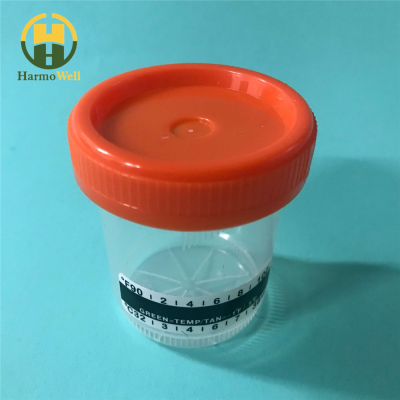 60ml, 90ml, 120ml disposable female  measuring cup for urine with temperature strip